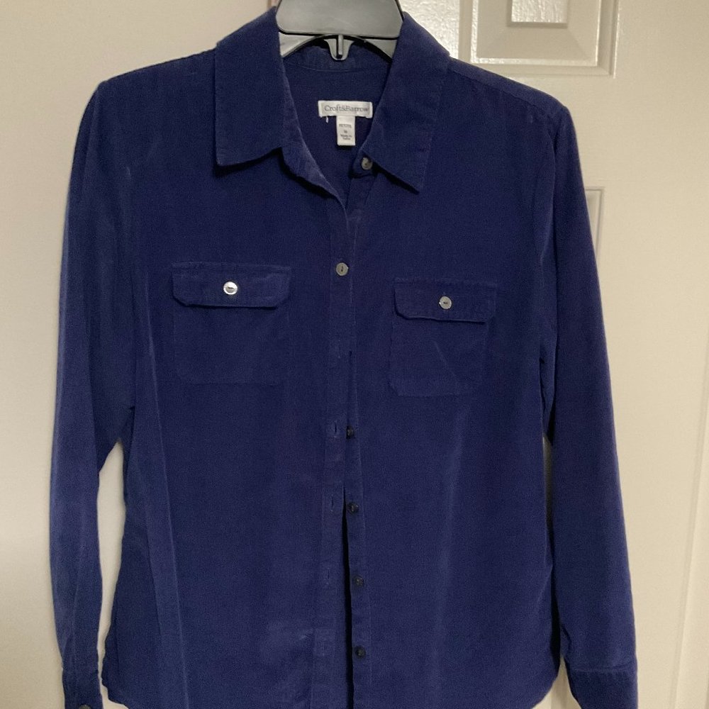Croft and Barrow Purple Cordoury shirt